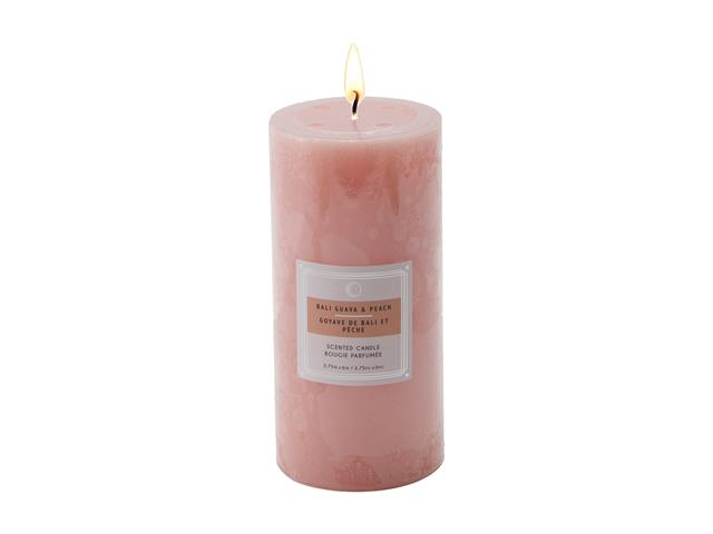 2.75" X 6" SCENTED PILLAR CANDLE (BALI GUAVA & PEACH) (6/DISP)